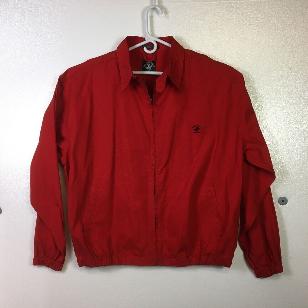 Beverly Hills Polo Club Lite Canvas Jacket Mens Sz XXL Red Cotton Windbreaker